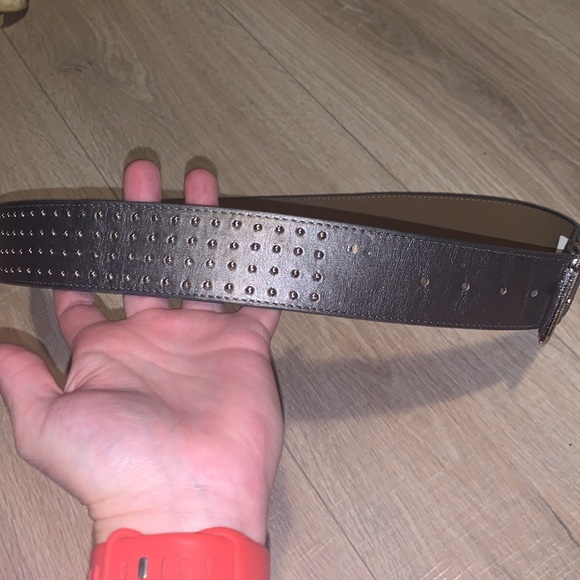 Metallic Silver studded XL Belt - Picture 5 of 8